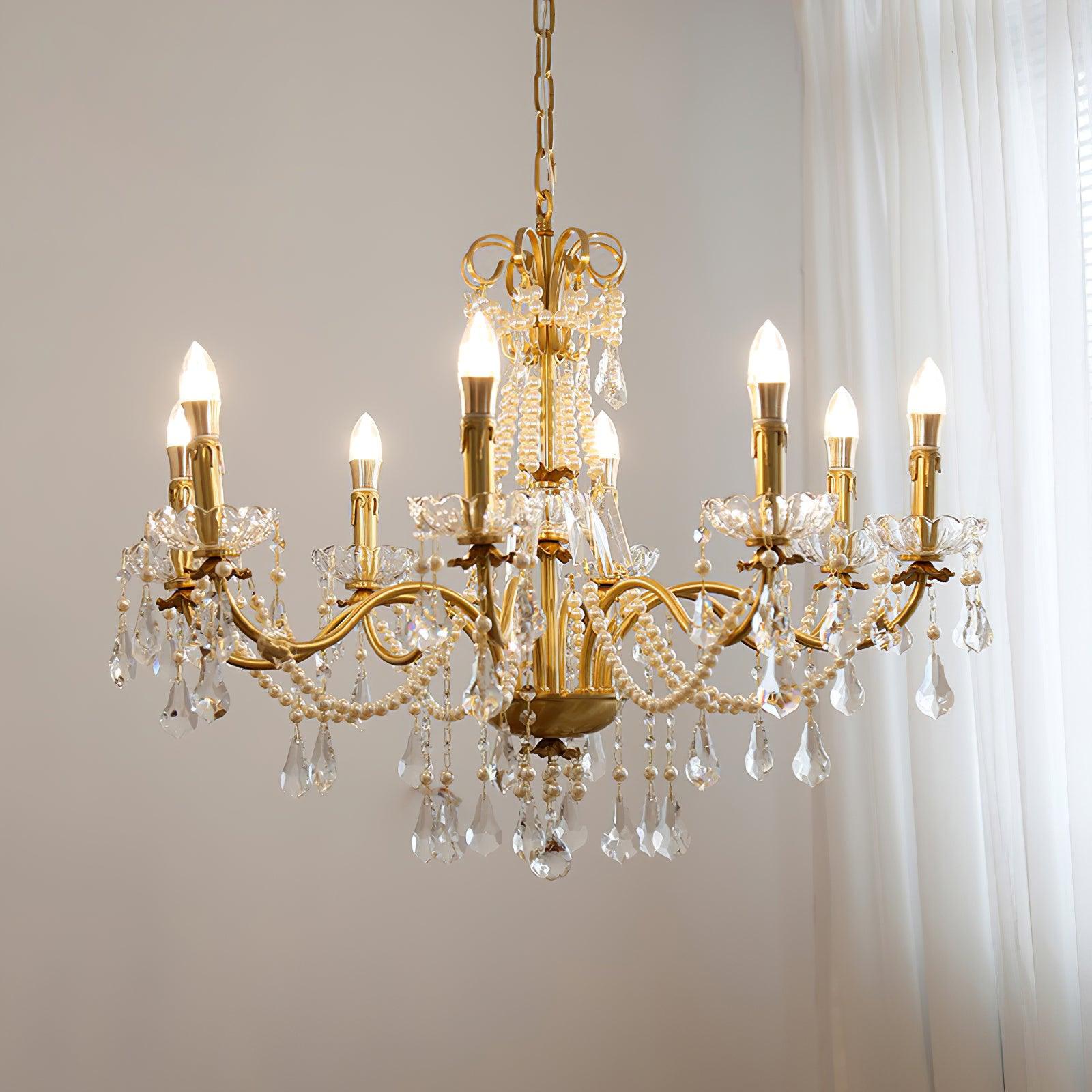Lustre Chandelier en Cristal Perles Suspendues - Neutralighting