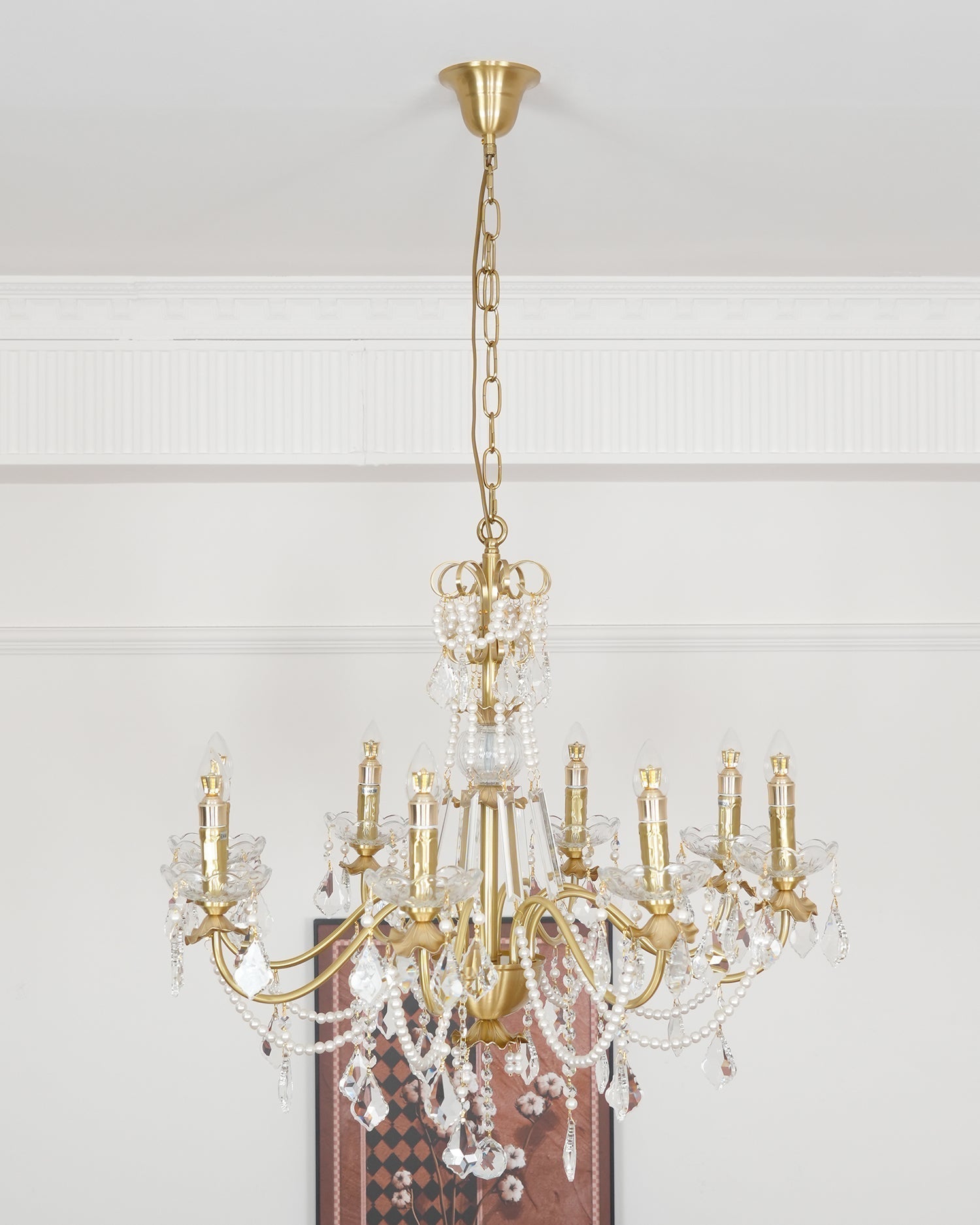 Lustre Chandelier en Cristal Perles Suspendues - Neutralighting