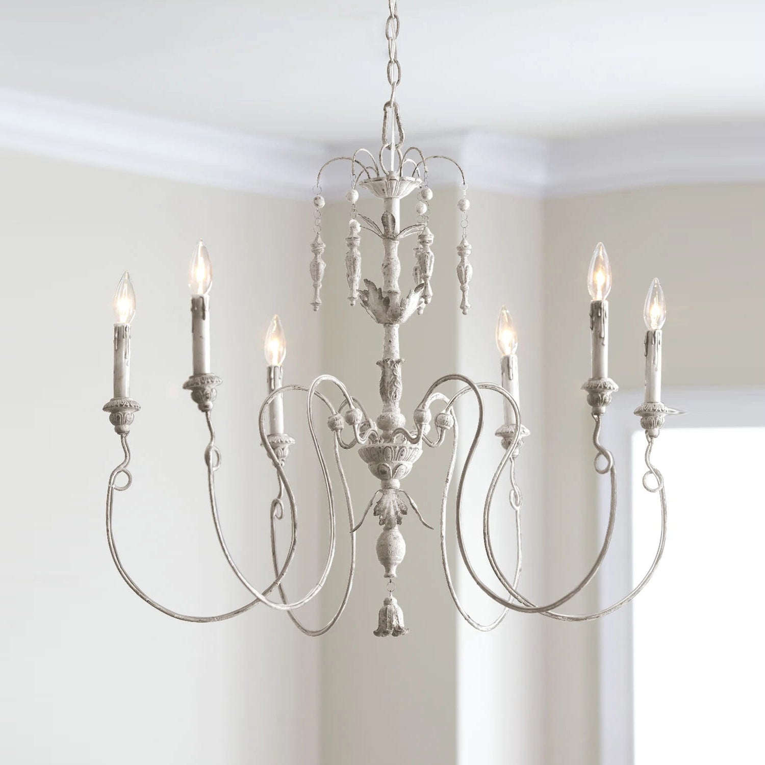 Viphaor Vintage Industrial Wood Metal Chandelier - Lamp Copper