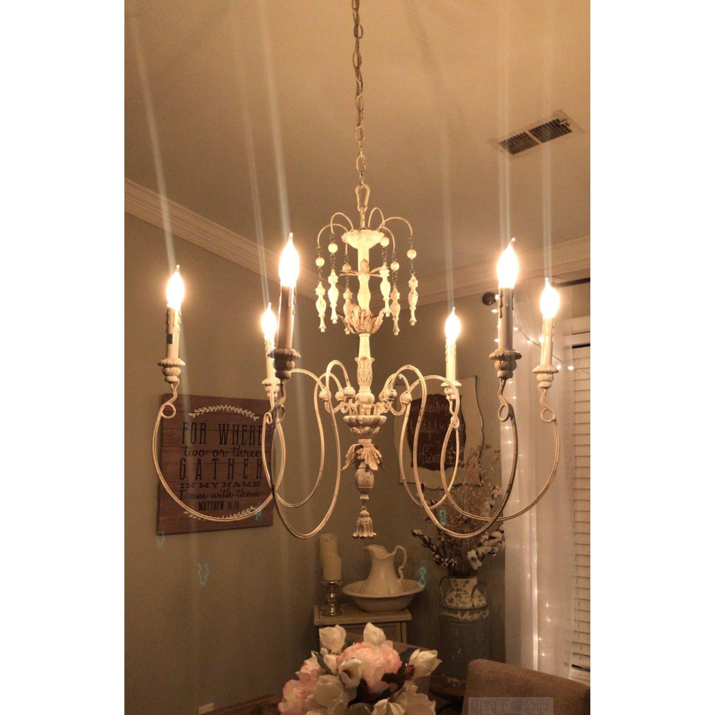 Viphaor Vintage Industrial Wood Metal Chandelier - Lamp Copper