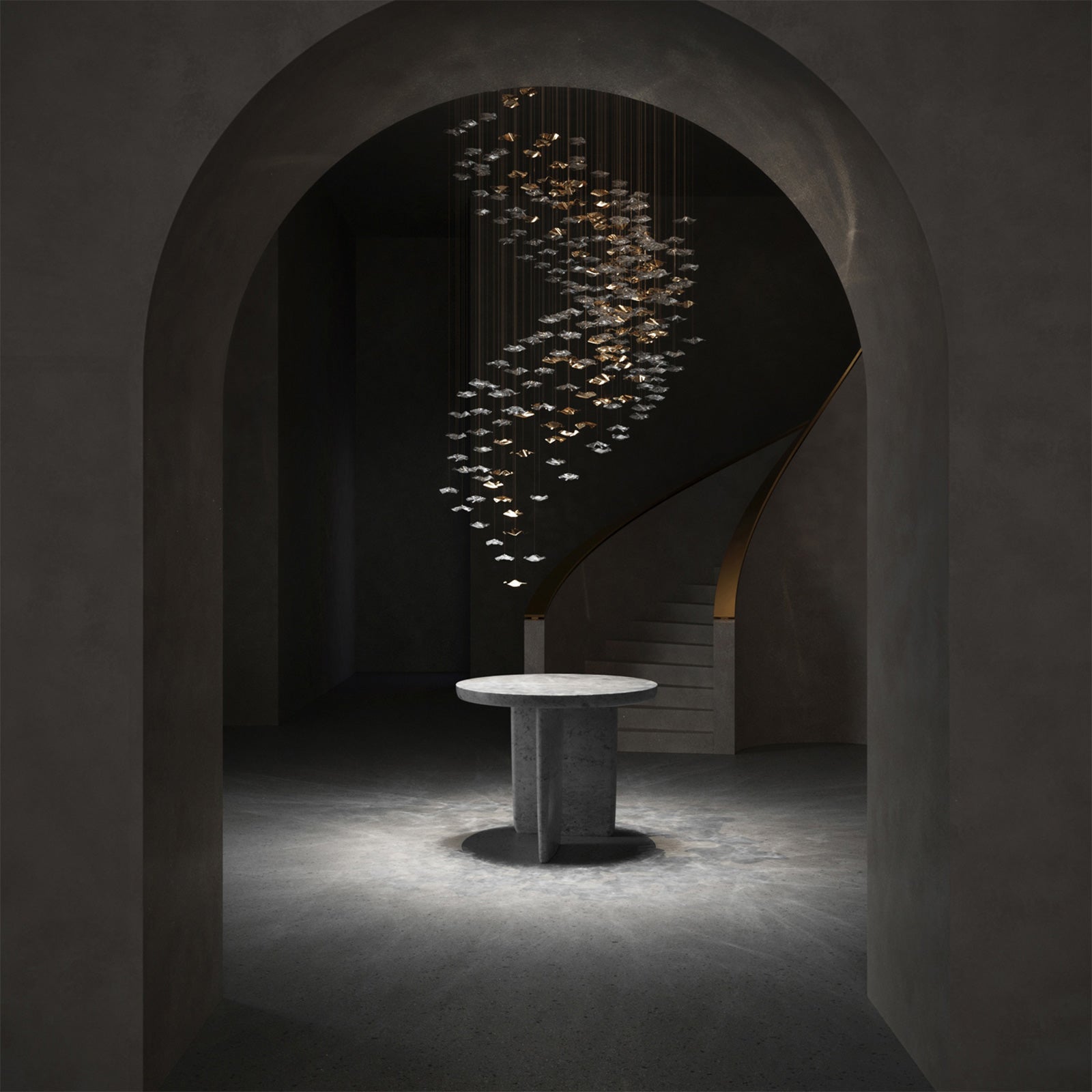 Nephele Chandelier Feuille en Cristal - Neutralighting