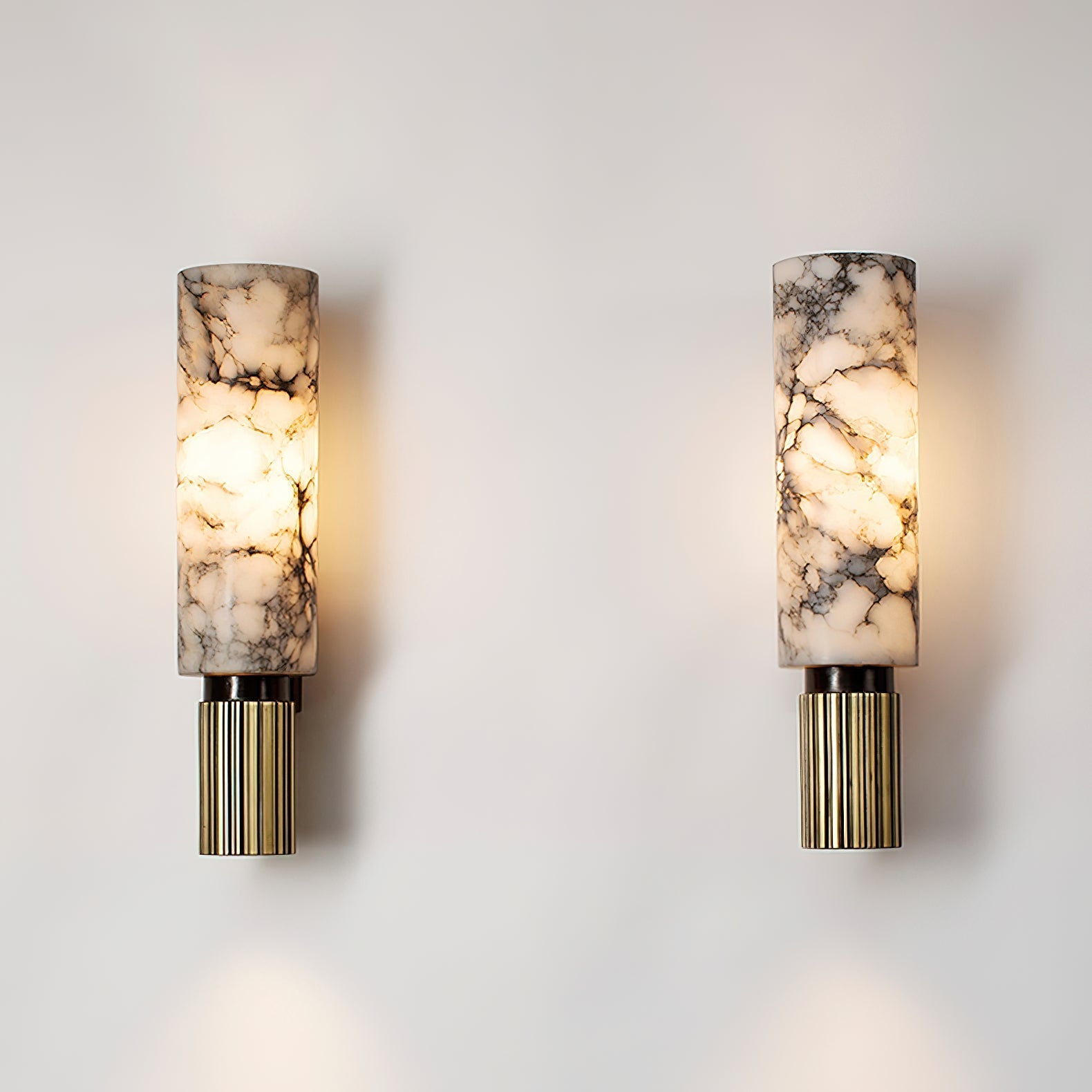 Olnoreth Modern Minimalist Metal Alabaster Wall Lamp - Lamp Copper