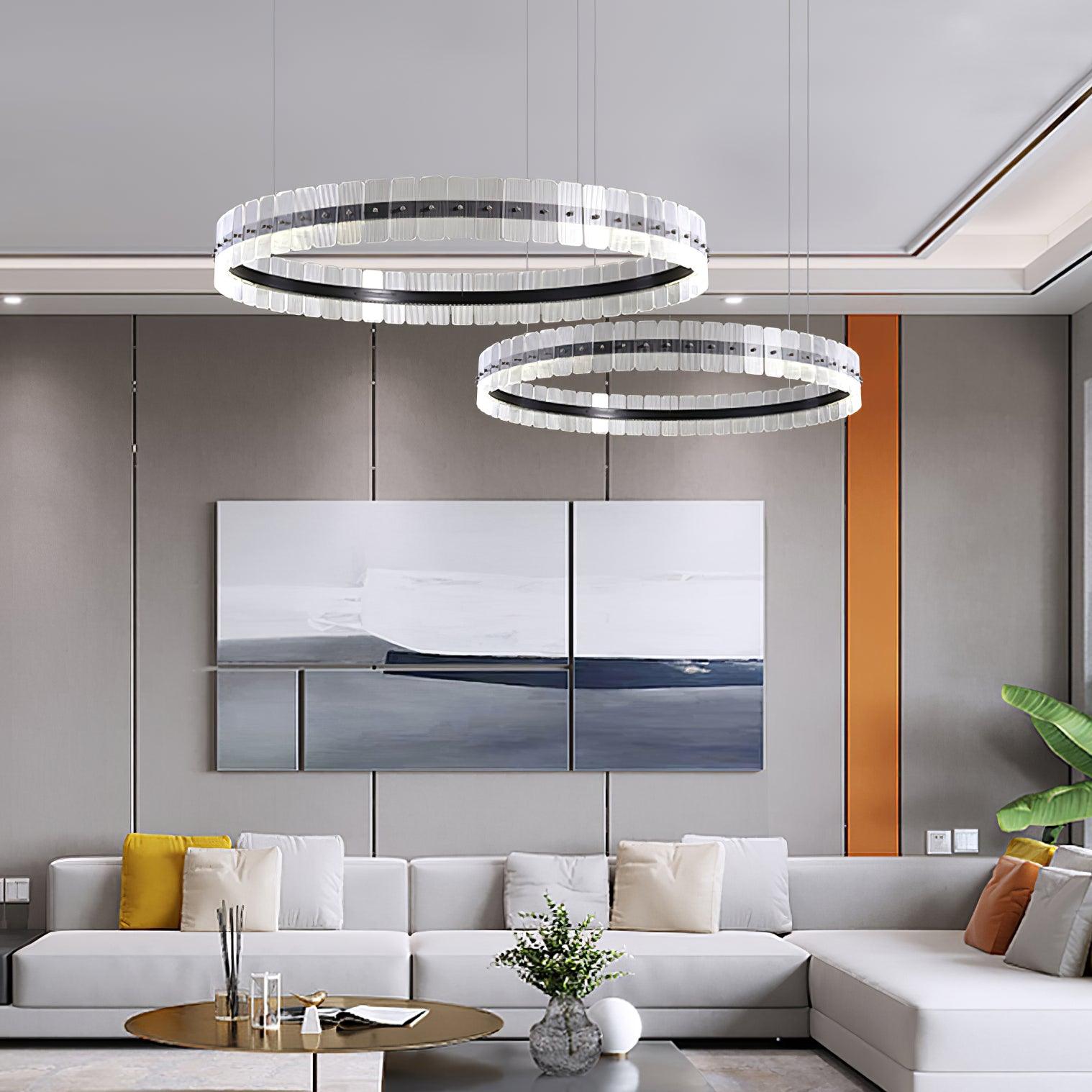 Lustra Chandelier Saturno LED avec Blocs Acryliques - Neutralighting