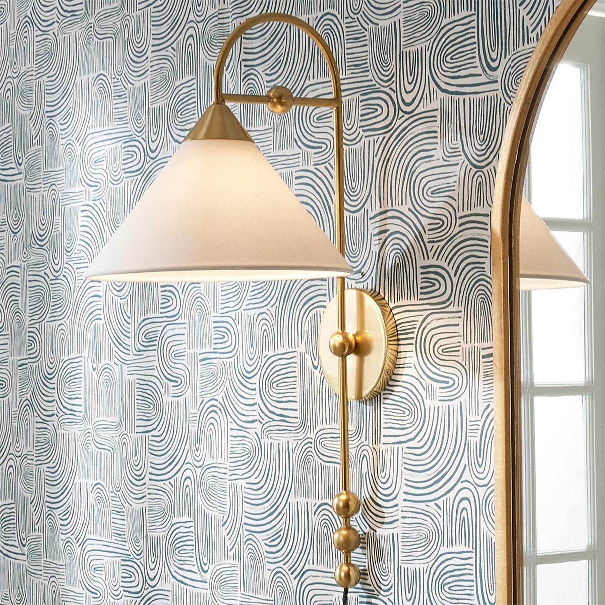 Cisorir Applique Murale Élégance Vintage à Brancher en Laiton et Tissu - Neutralighting