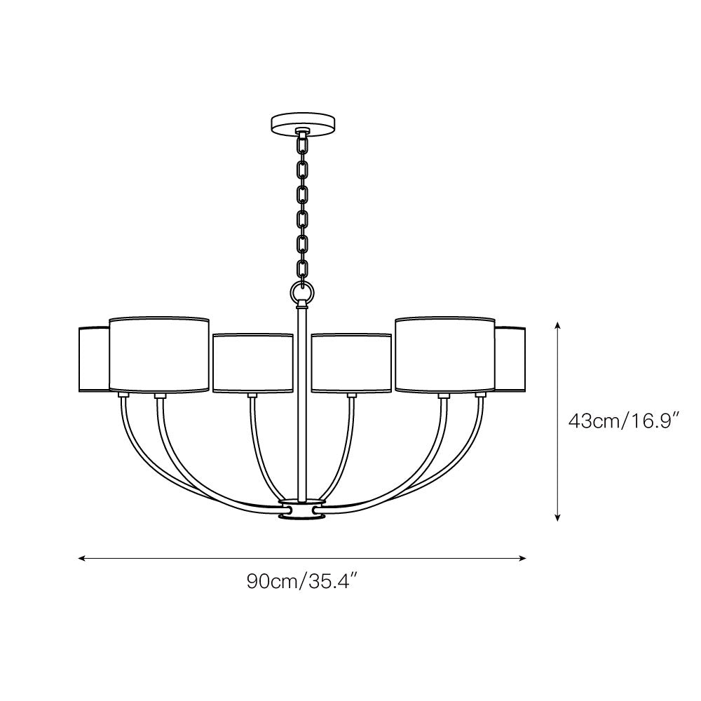 Mycaren Vintage Industrial Brass Fabric Chandelier - Lamp Copper
