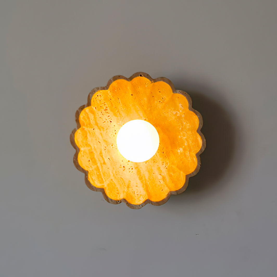 Ritta Applique Murale Coquille Travertin À Bords Découpés - Neutralighting