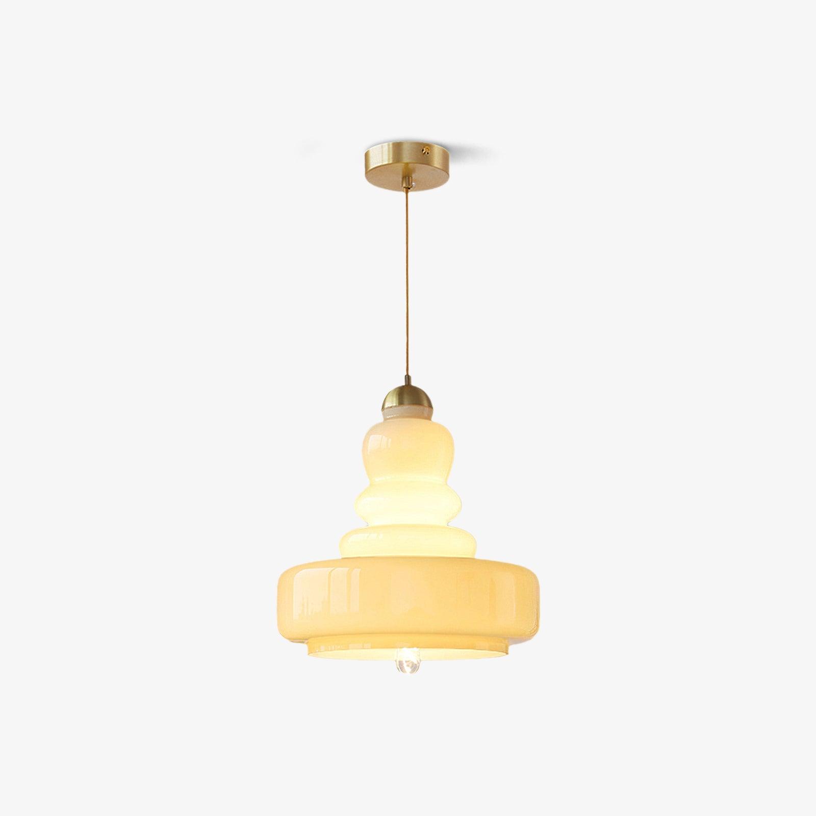 Lustra Suspension en Verre à Couches Style École pour Salon - Neutralighting