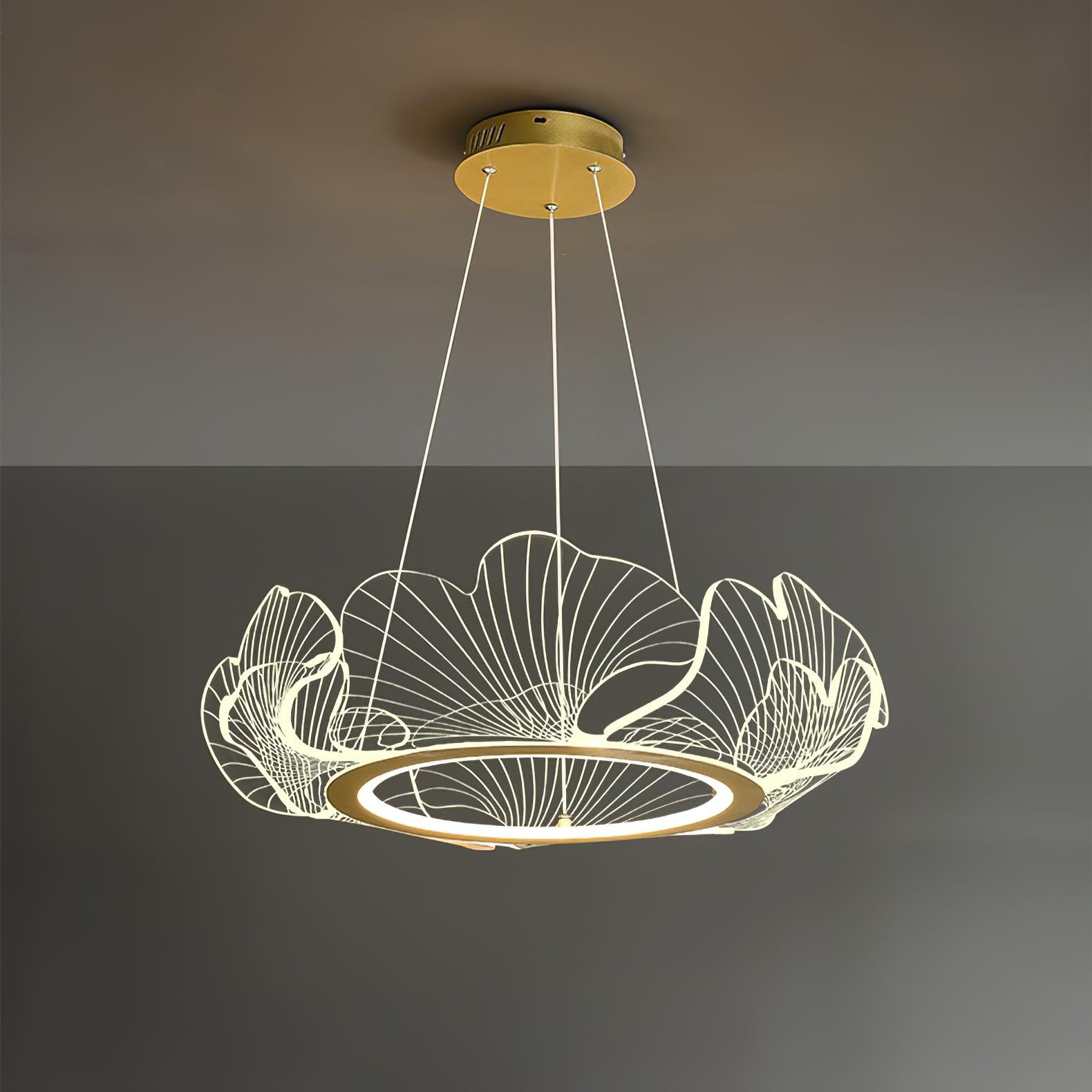 Lustra Suspension en Acrylique Givré Anneau Floral - Neutralighting