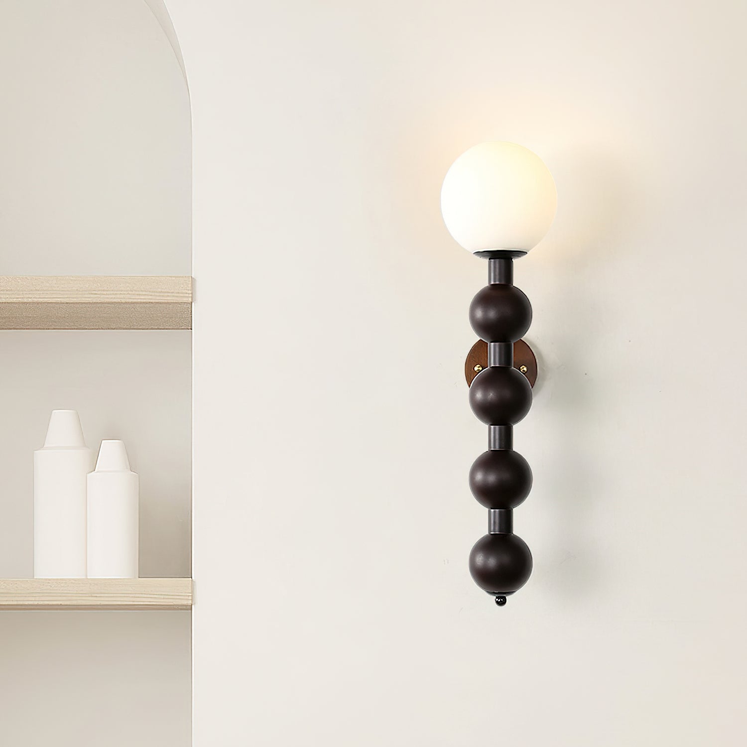 Novan Applique murale Gourd en bois et verre, style moderne - Neutralighting