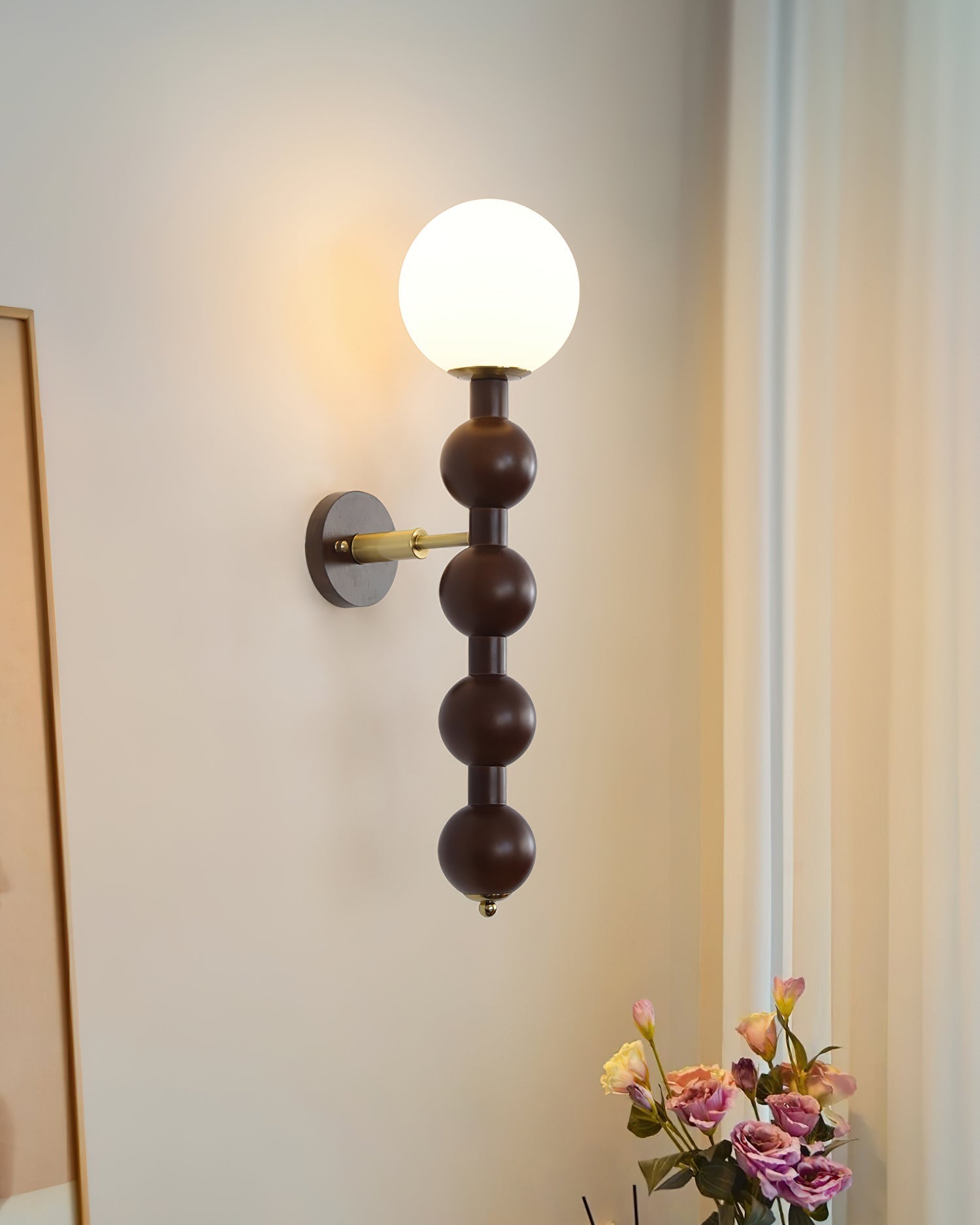 Novan Applique murale Gourd en bois et verre, style moderne - Neutralighting