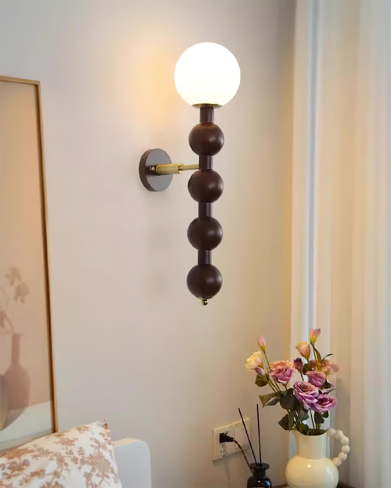 Novan Applique murale Gourd en bois et verre, style moderne - Neutralighting
