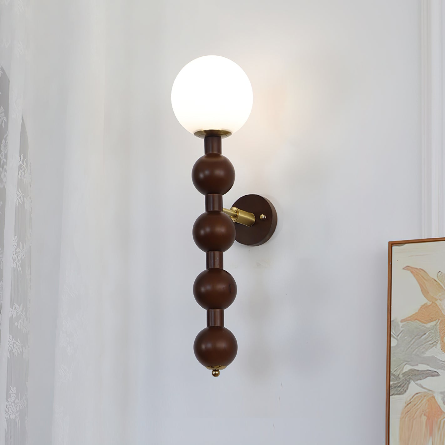 Novan Applique murale Gourd en bois et verre, style moderne - Neutralighting