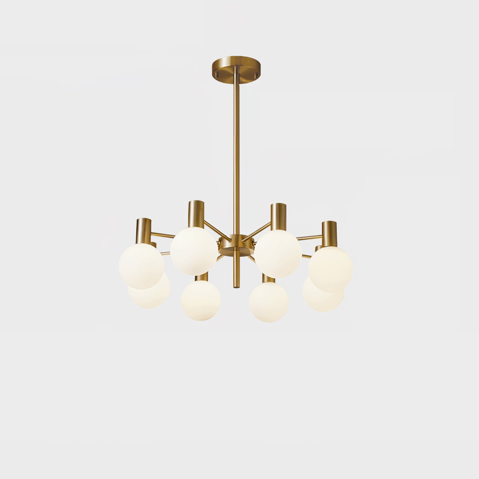 Lustra Chandelier Globe En Verre Cadre Doré Moderne - Neutralighting