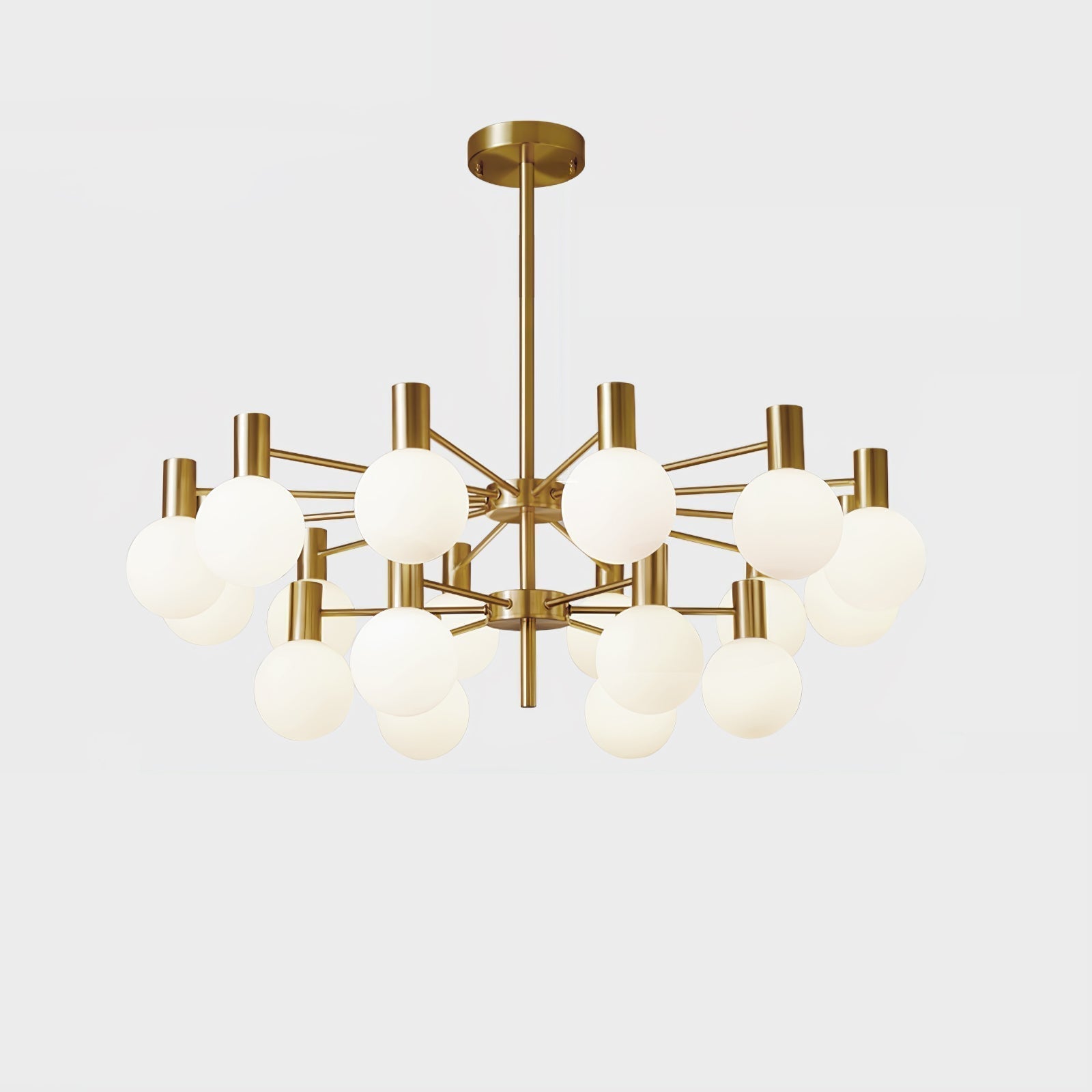 Lustra Chandelier Globe En Verre Cadre Doré Moderne - Neutralighting