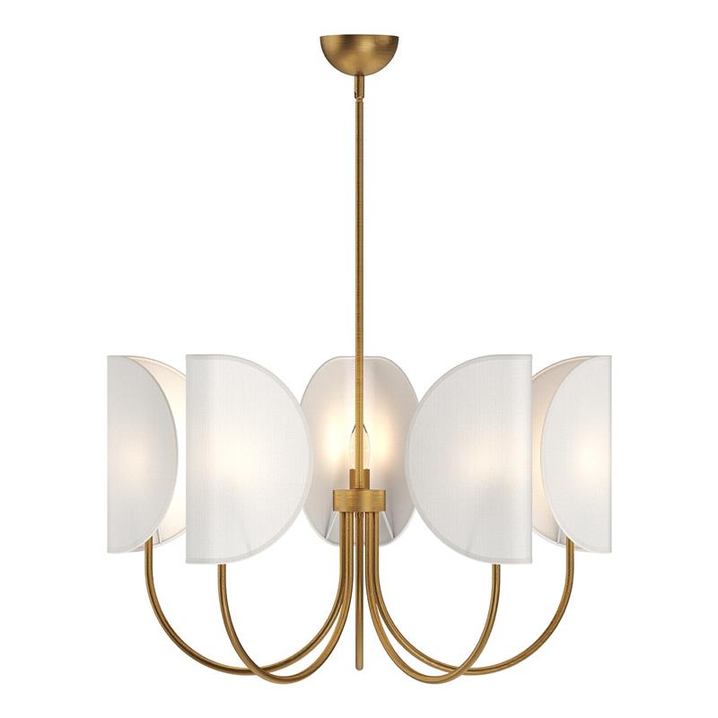 Chandelier en Tissu et Laiton Traditionnel Feuille Unoryra - Neutralighting
