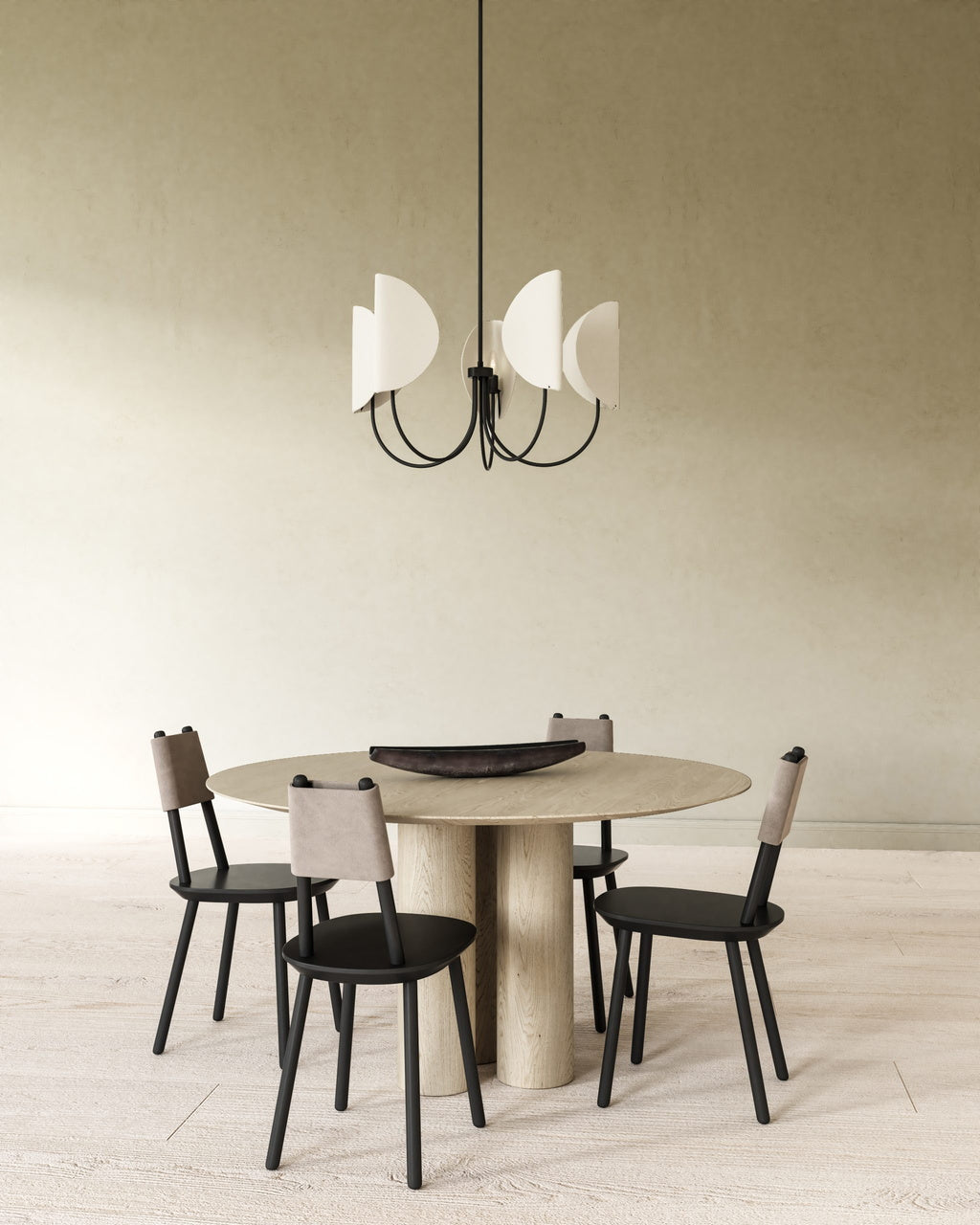 Chandelier en Tissu et Laiton Traditionnel Feuille Unoryra - Neutralighting