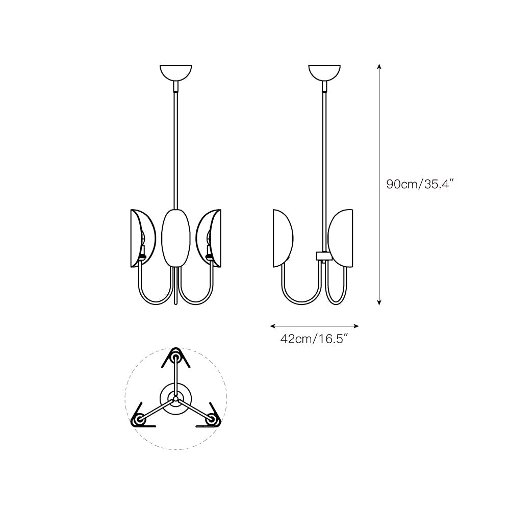 Chandelier en Tissu et Laiton Traditionnel Feuille Unoryra - Neutralighting