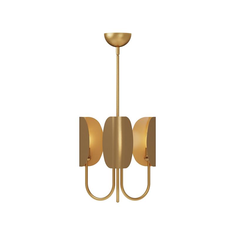 Chandelier en Tissu et Laiton Traditionnel Feuille Unoryra - Neutralighting