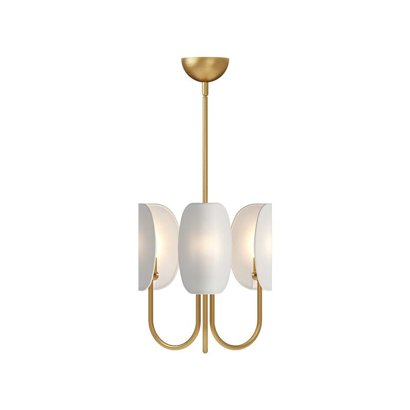 Chandelier en Tissu et Laiton Traditionnel Feuille Unoryra - Neutralighting