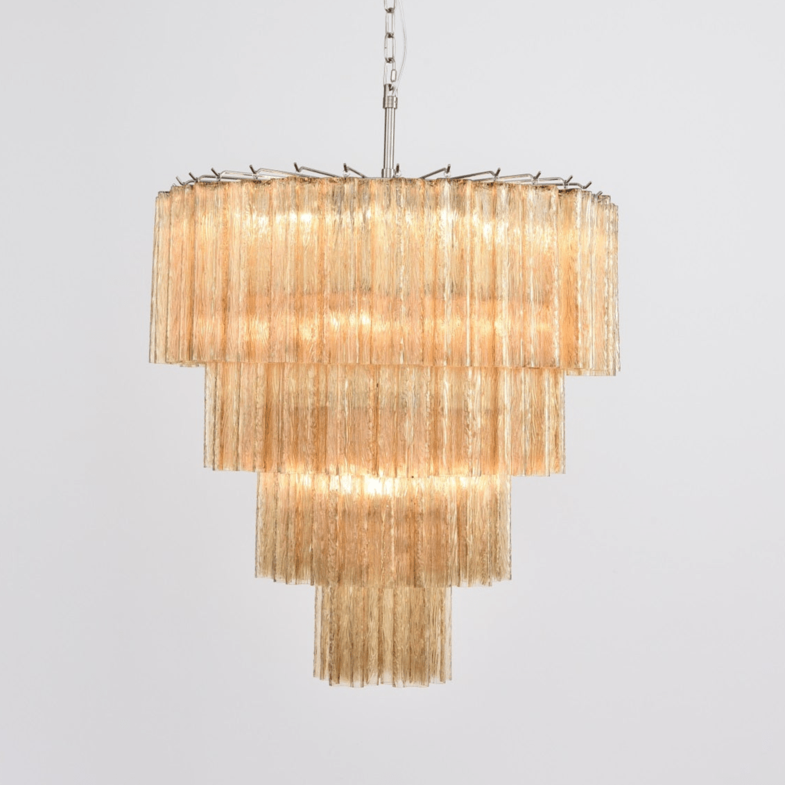 Aurora Chandelier Cascade Layered Glass Elegant Vintage - Letslighting