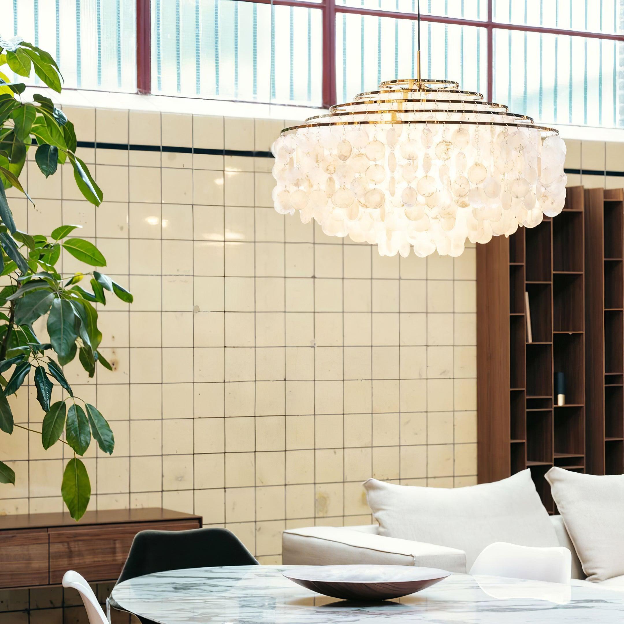 Elios Élégant Lustre en Coquillage Capiz - Neutralighting