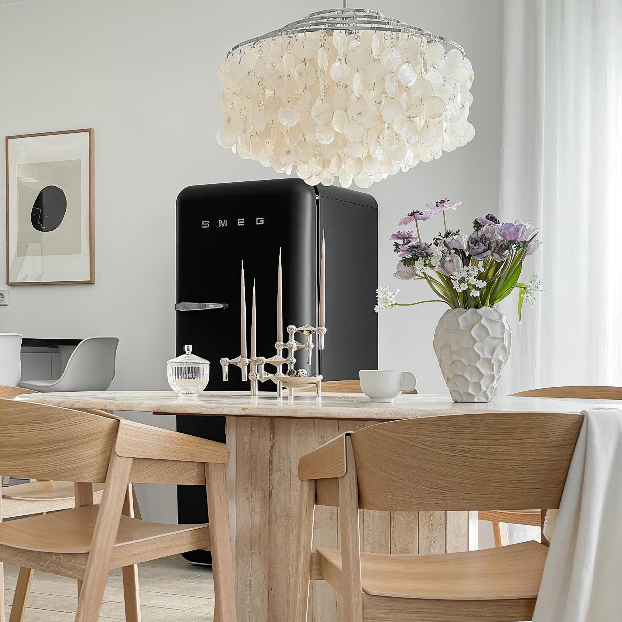 Elios Élégant Lustre en Coquillage Capiz - Neutralighting