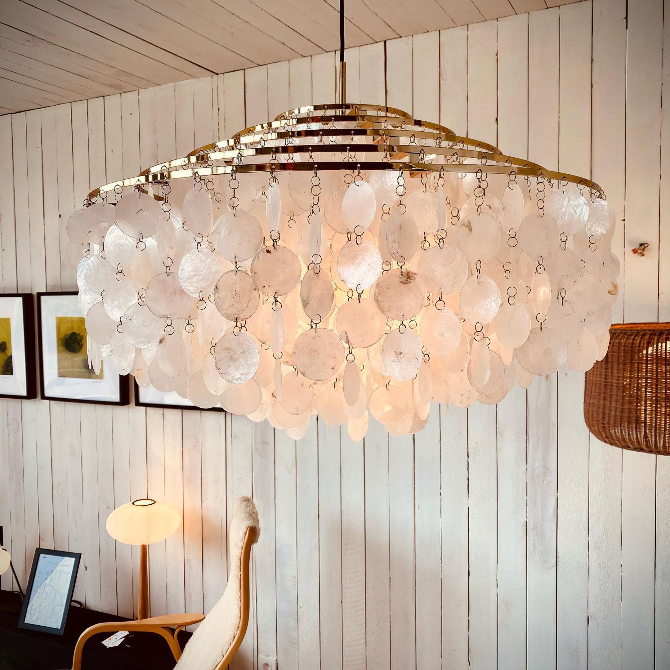 Elios Élégant Lustre en Coquillage Capiz - Neutralighting