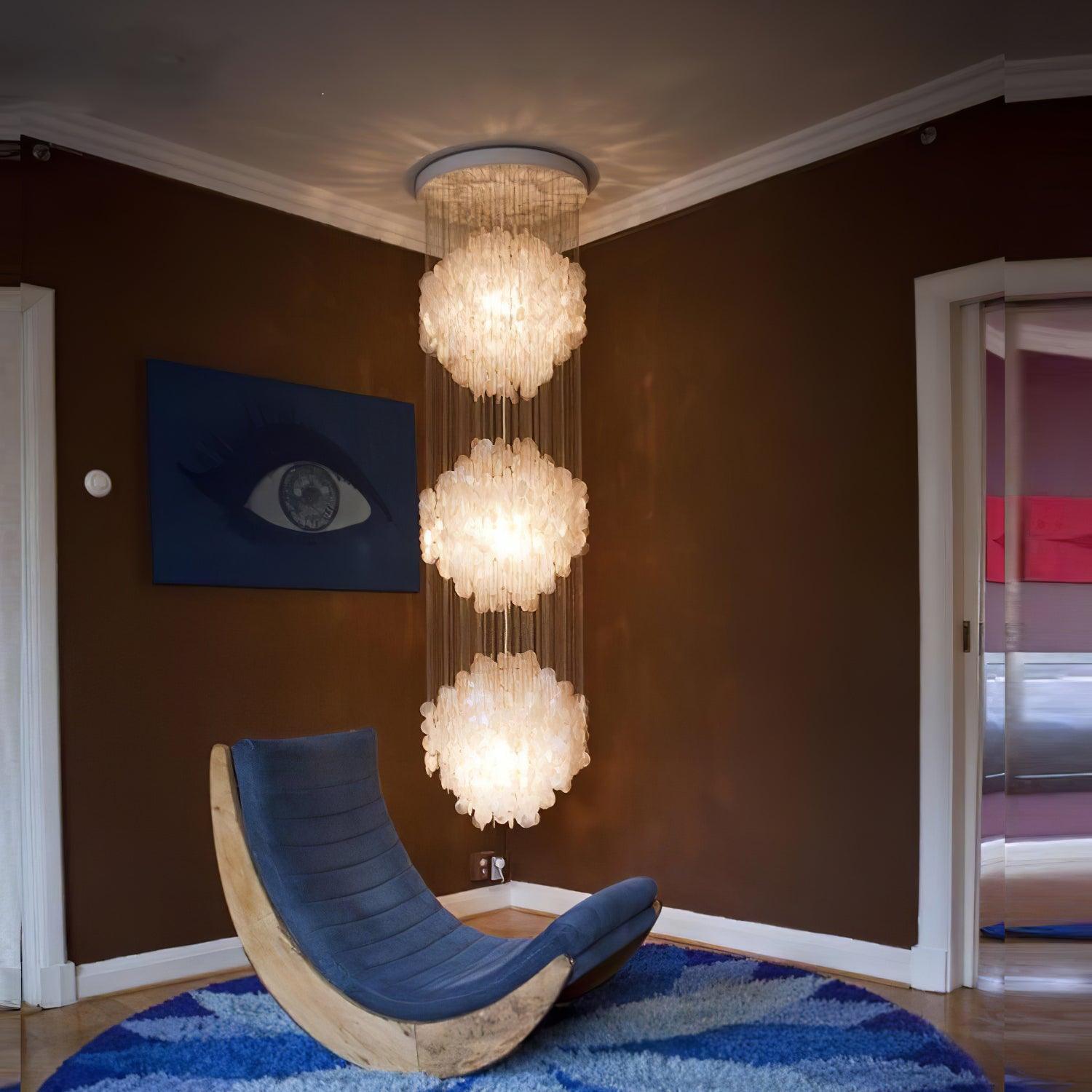 Idoris Postmodern Luxury Waterfall Metal Chandelier - Lamp Copper
