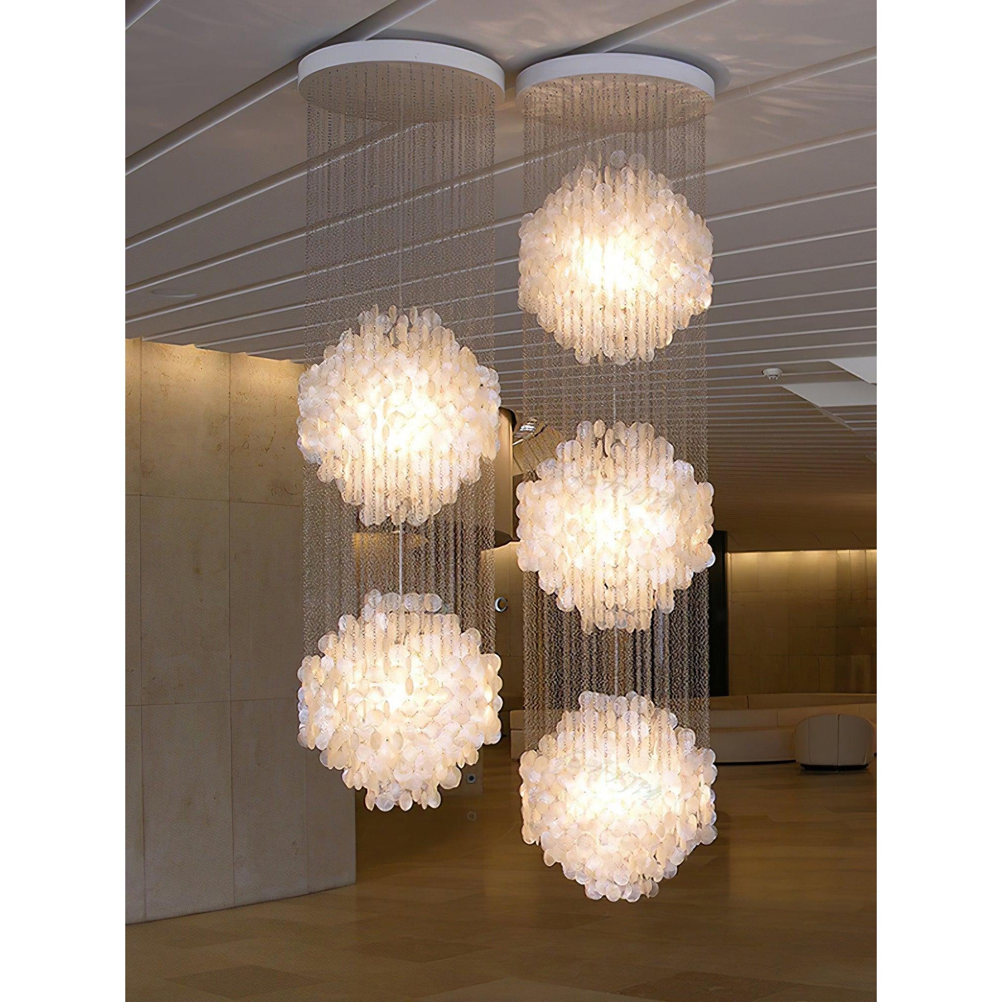 Idoris Postmodern Luxury Waterfall Metal Chandelier - Lamp Copper