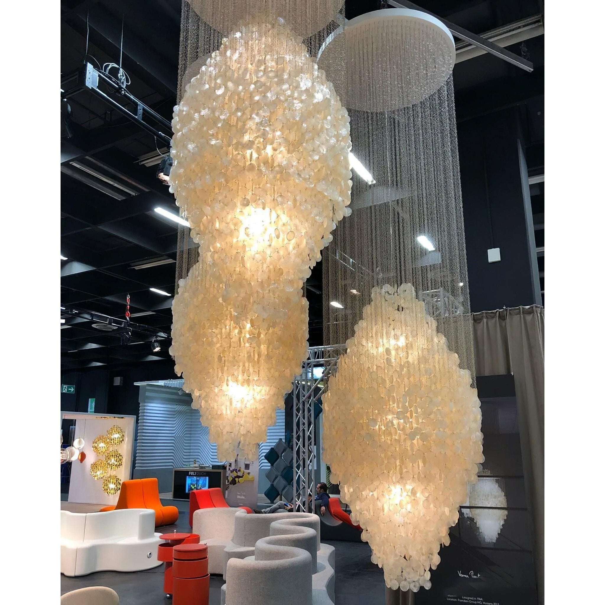 Idoris Postmodern Luxury Waterfall Metal Chandelier - Lamp Copper