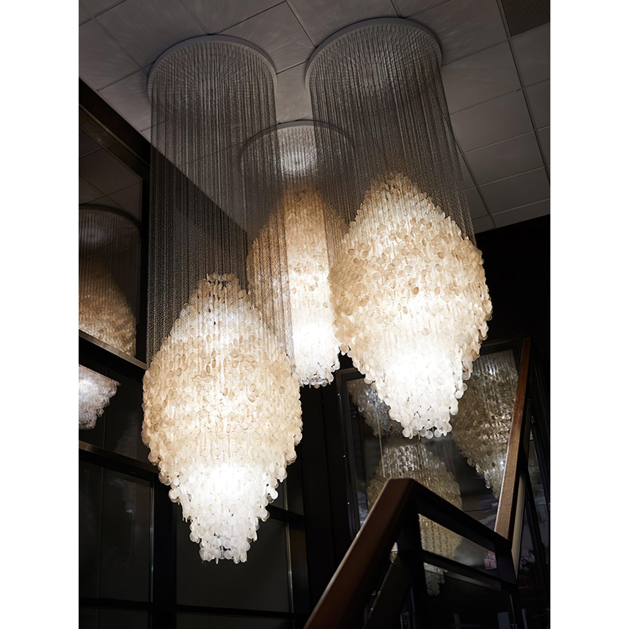 Idoris Postmodern Luxury Waterfall Metal Chandelier - Lamp Copper
