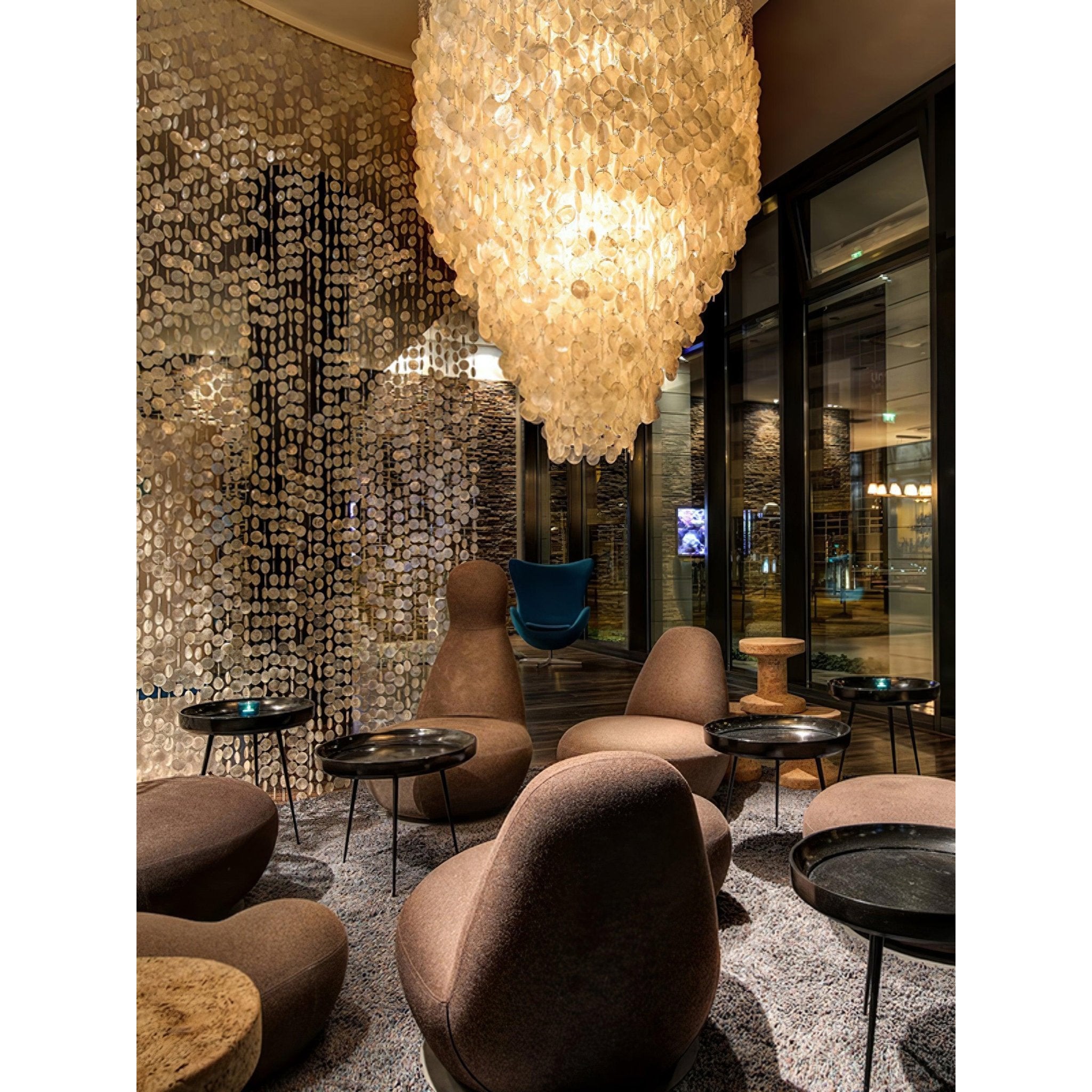 Idoris Postmodern Luxury Waterfall Metal Chandelier - Lamp Copper