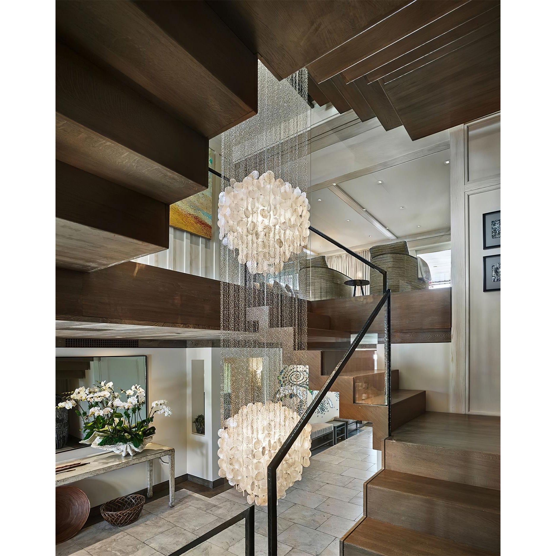 Idoris Postmodern Luxury Waterfall Metal Chandelier - Lamp Copper