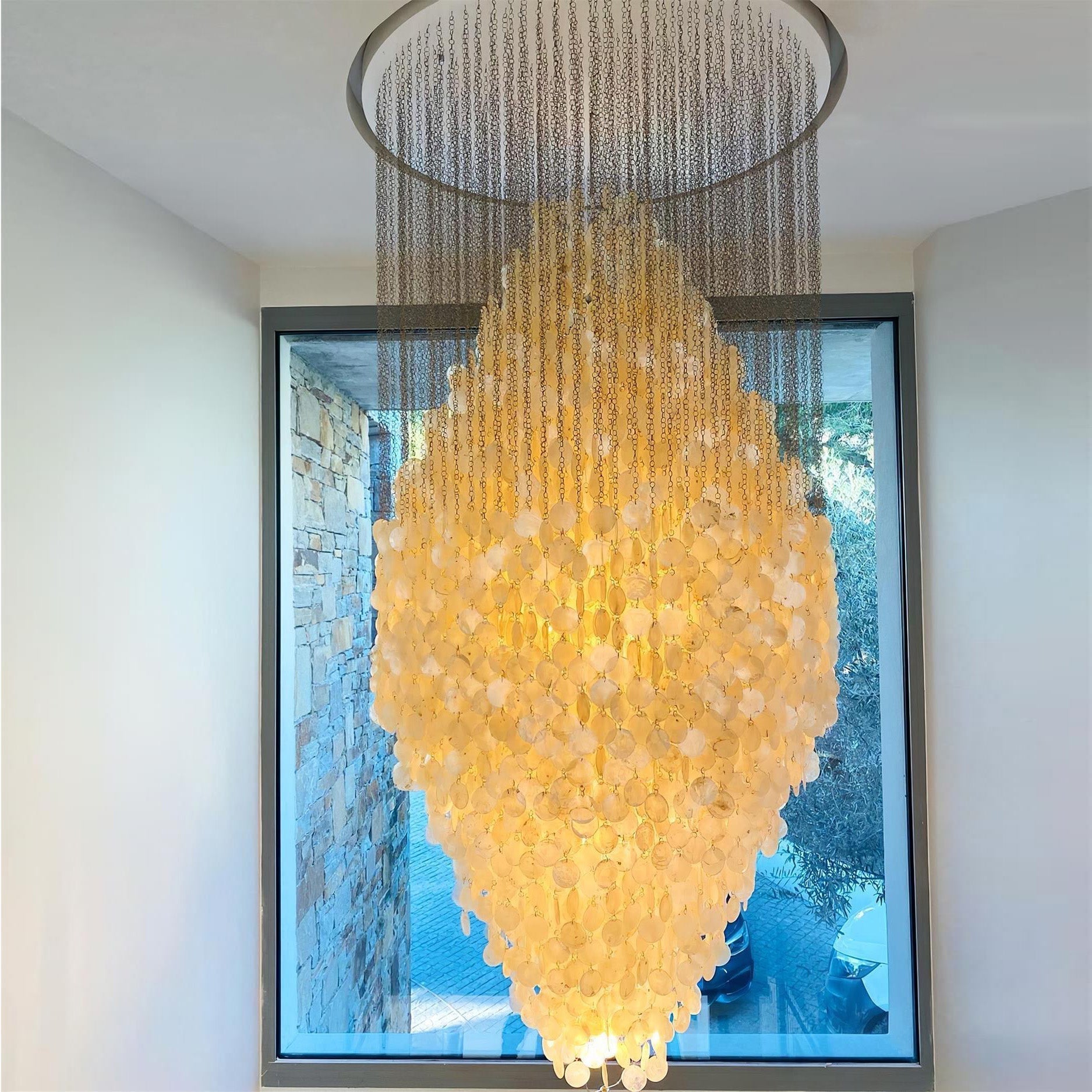 Idoris Postmodern Luxury Waterfall Metal Chandelier - Lamp Copper