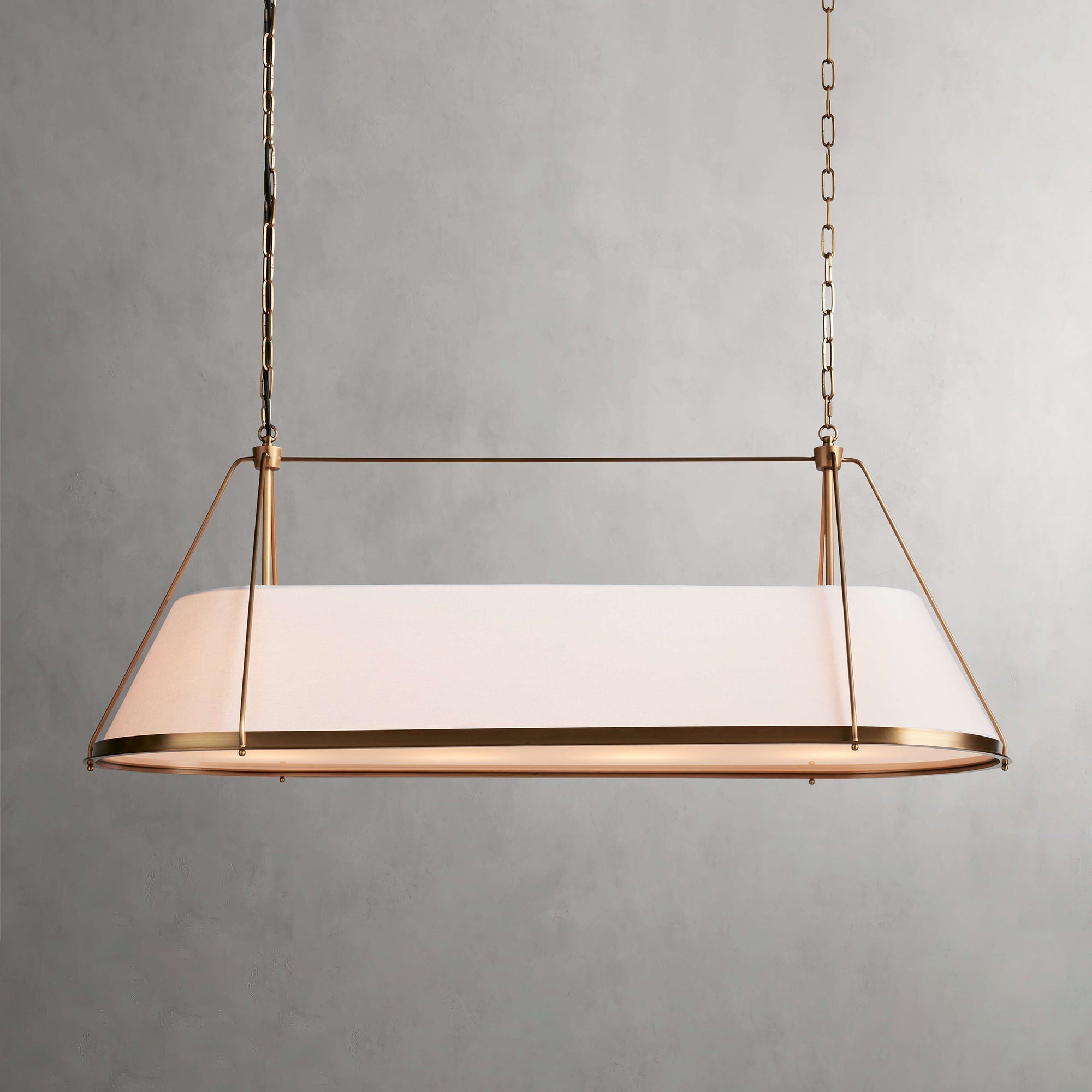 Lysilara Vintage Industrial Linear Fabric Chandelier - Lamp Copper