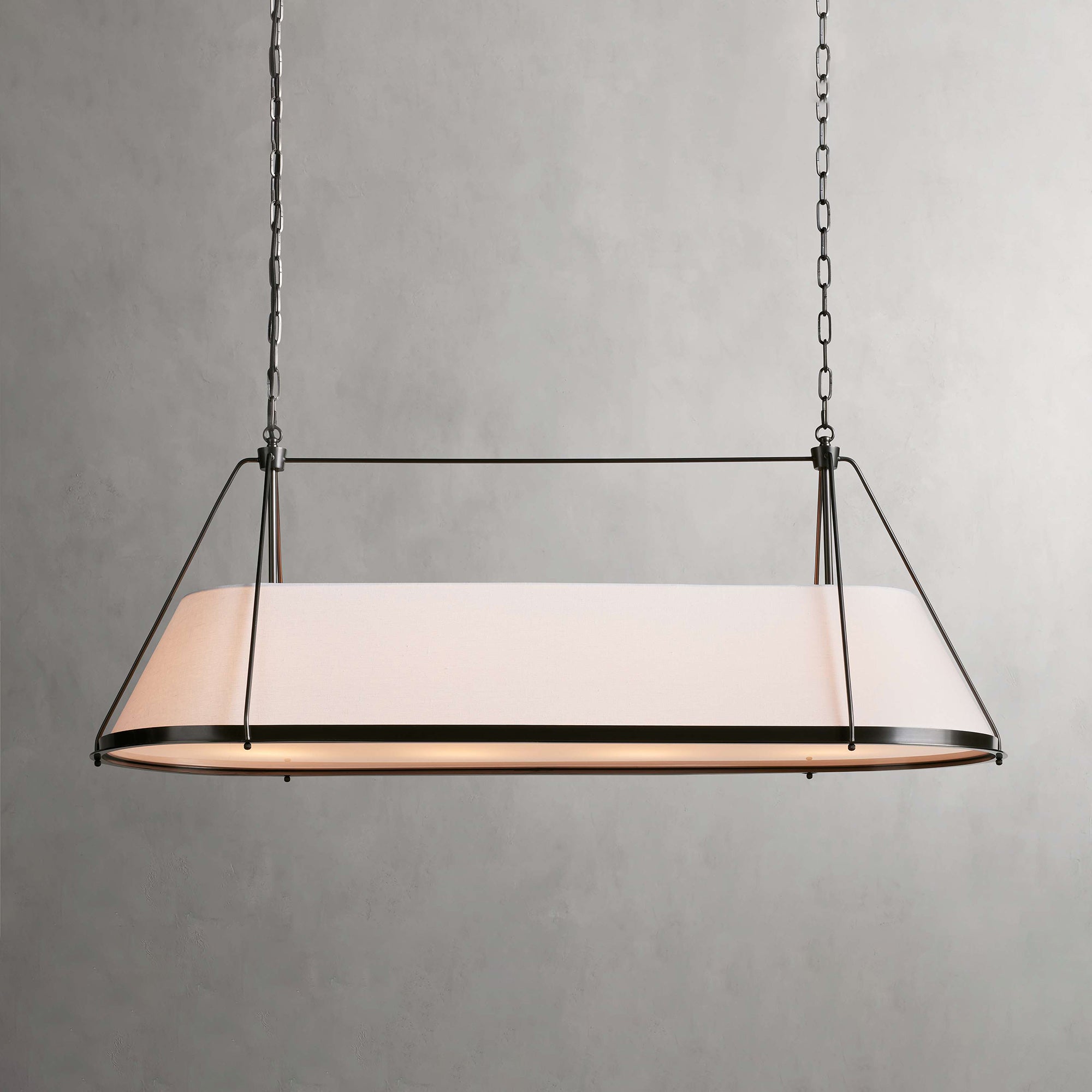 Lysilara Vintage Industrial Linear Fabric Chandelier - Lamp Copper