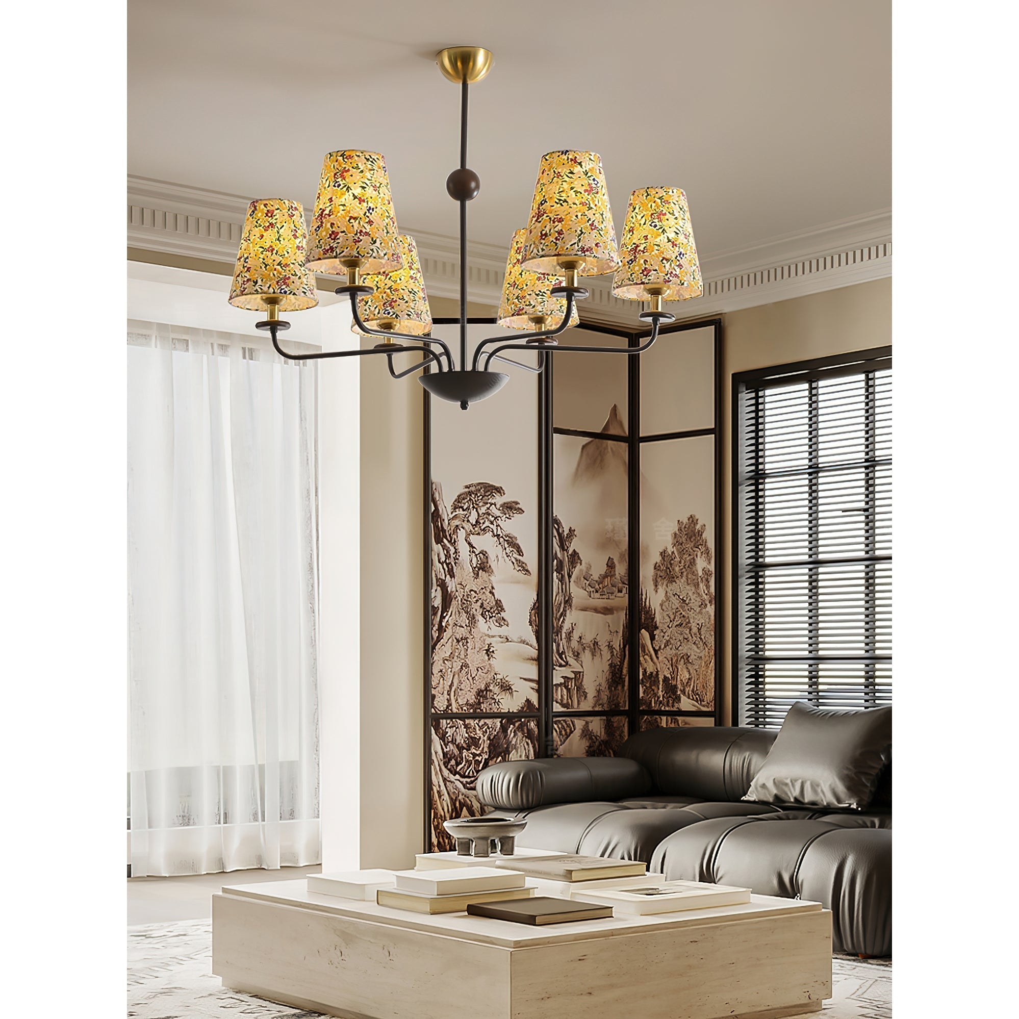 Aurmaren Vintage Industrial Fabric Chandelier - Lamp Copper