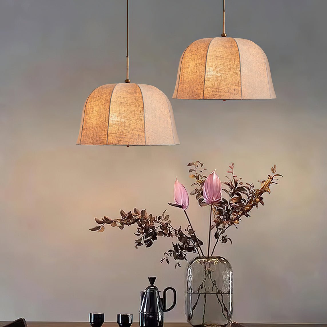 Tala Suspension Cloche en Tissu à Rayures - Neutralighting