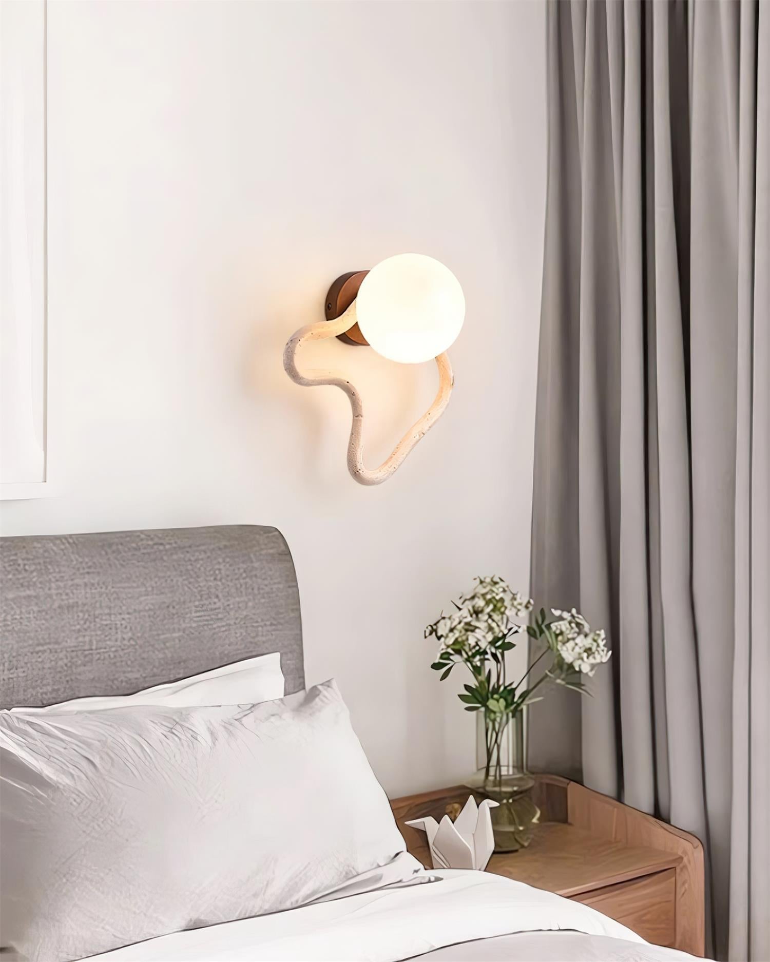Ritta Applique Murale Mignonne Travertin Forme Ondulée - Neutralighting
