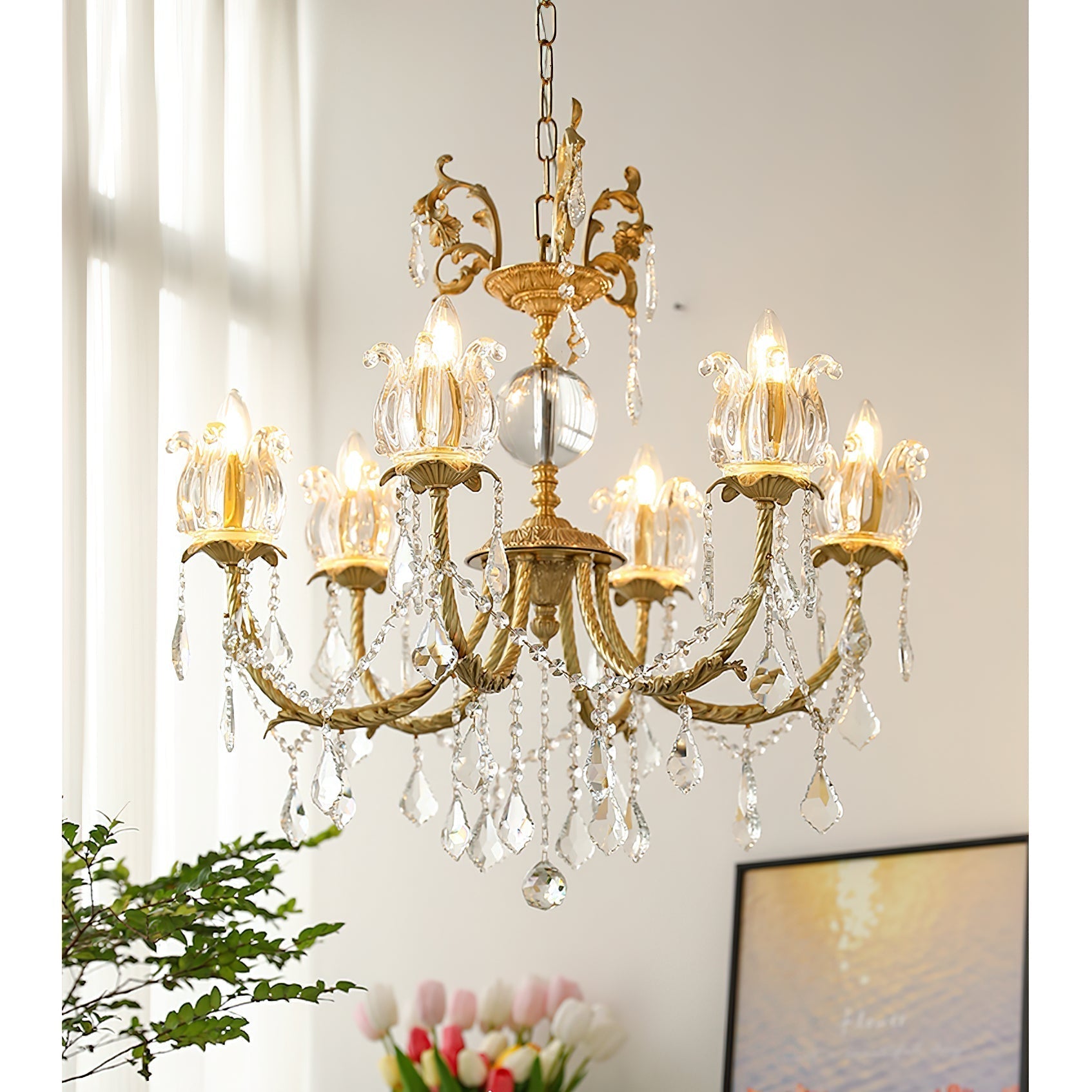 Evynyra Postmodern Luxury Brass Crystal Chandelier - Lamp Copper