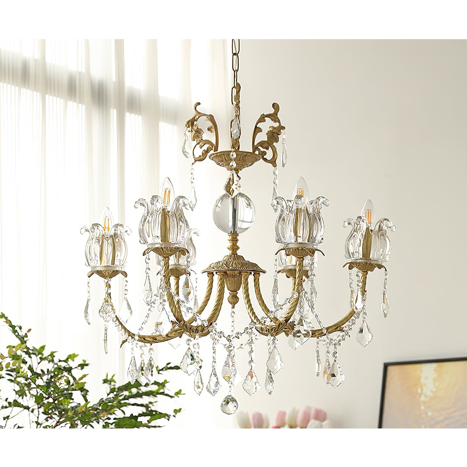 Evynyra Postmodern Luxury Brass Crystal Chandelier - Lamp Copper