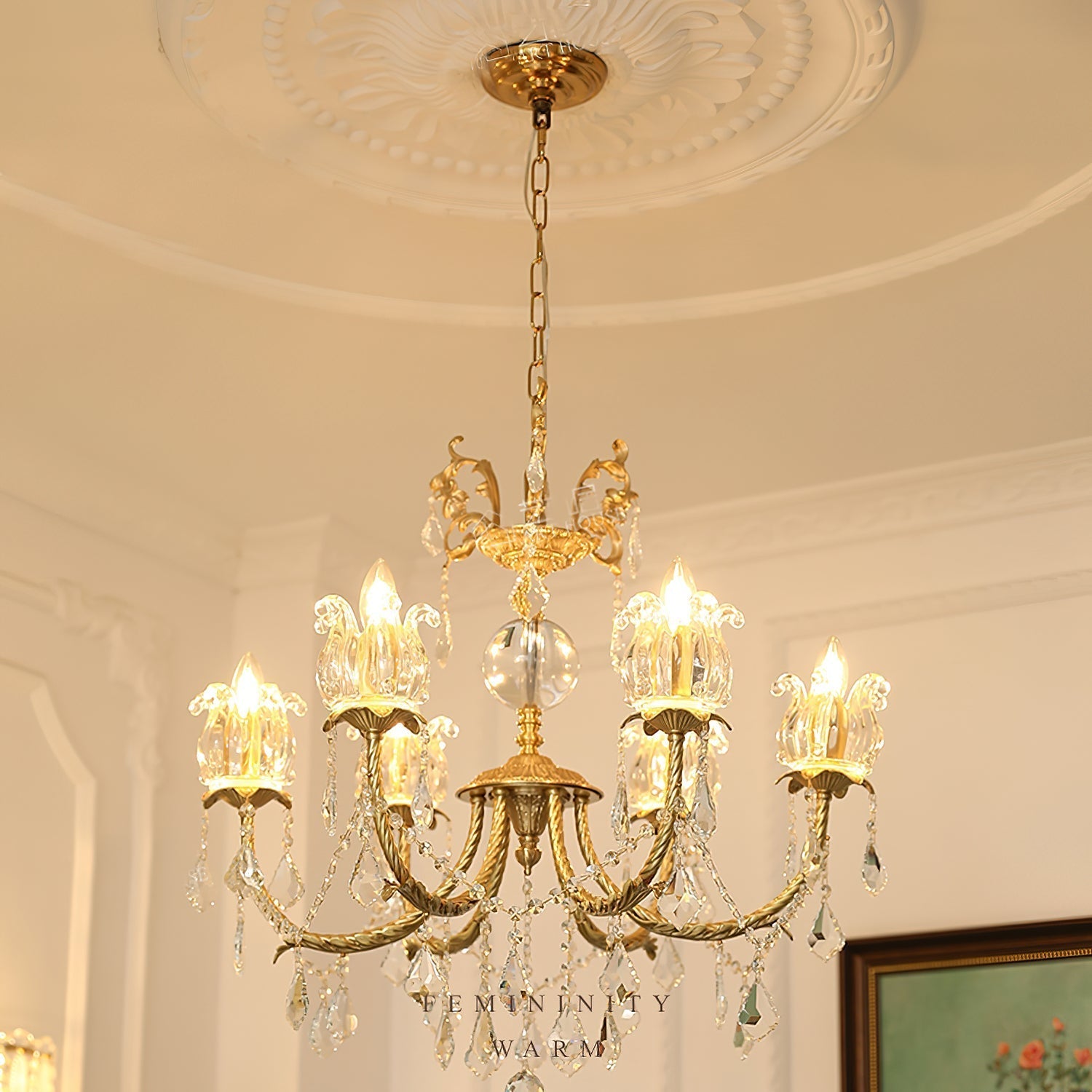 Evynyra Postmodern Luxury Brass Crystal Chandelier - Lamp Copper