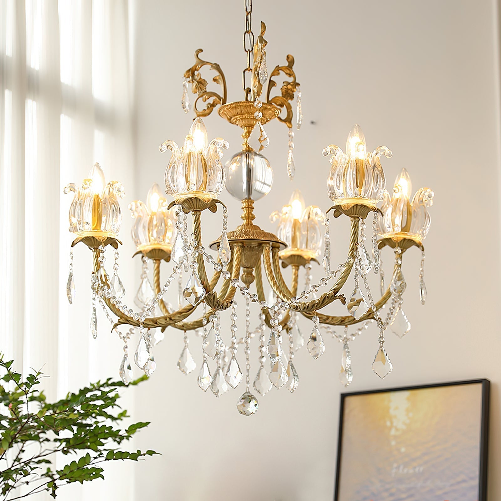 Evynyra Postmodern Luxury Brass Crystal Chandelier - Lamp Copper