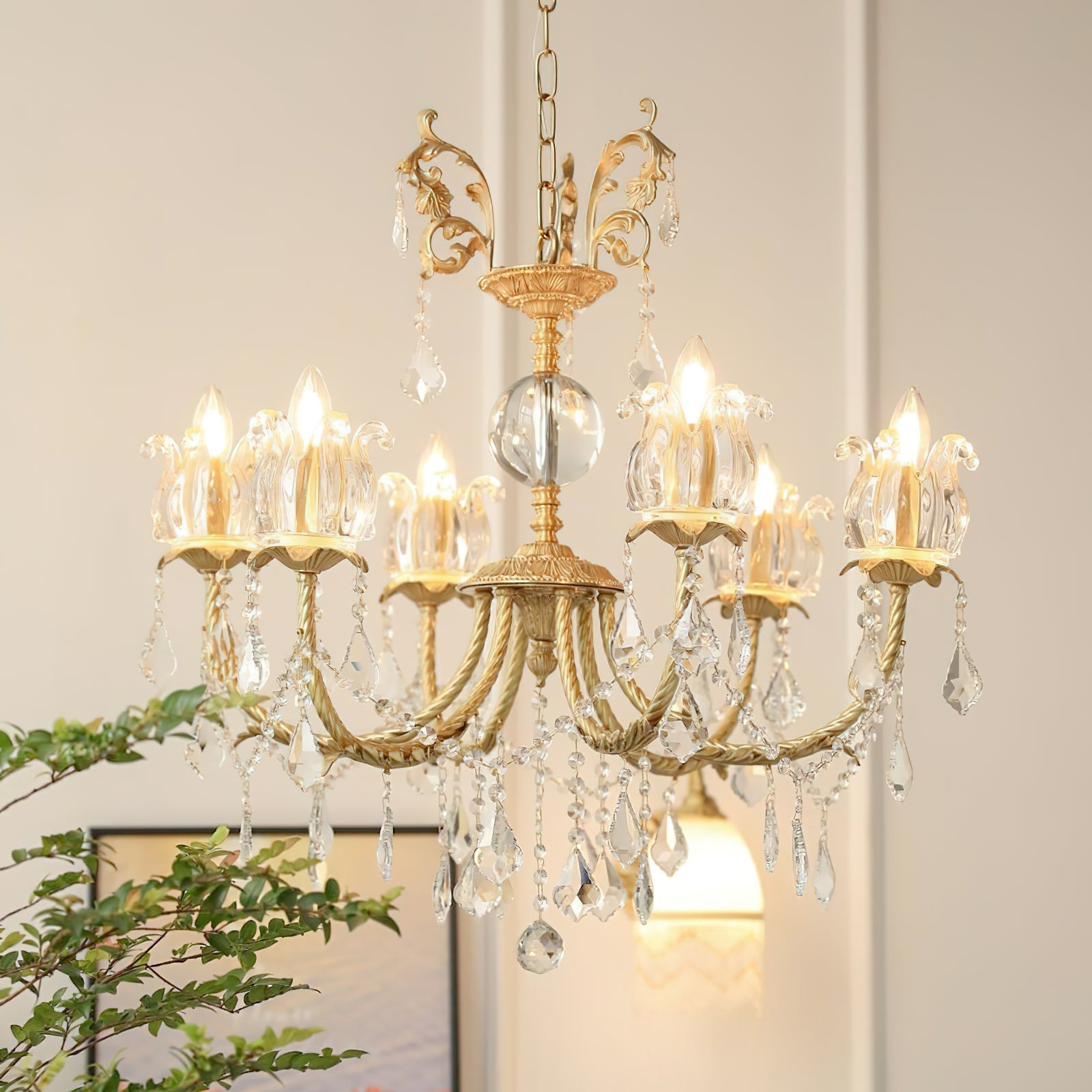 Evynyra Postmodern Luxury Brass Crystal Chandelier - Lamp Copper