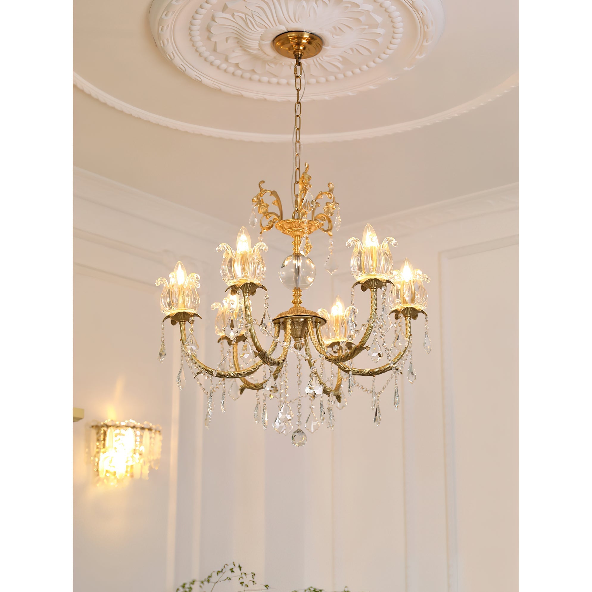 Evynyra Postmodern Luxury Brass Crystal Chandelier - Lamp Copper