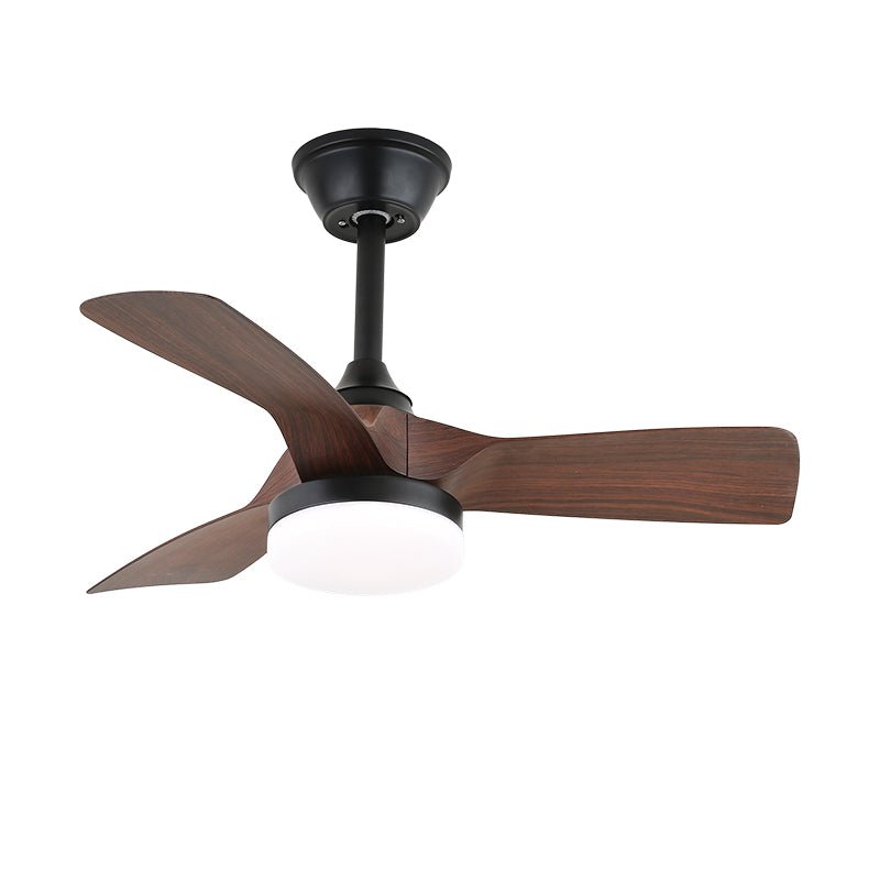 Plafonnier ventilateur Arden minimaliste en bois noir, Modèle C (Dia 70cm)