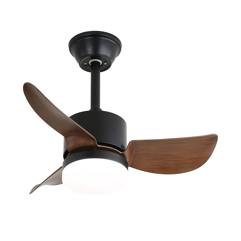 Plafonnier ventilateur Arden minimaliste en bois noir, Modèle F (Dia 80cm)