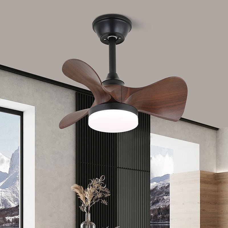 Plafonnier ventilateur Arden minimaliste en bois noir, Modèle A (Dia 61cm)