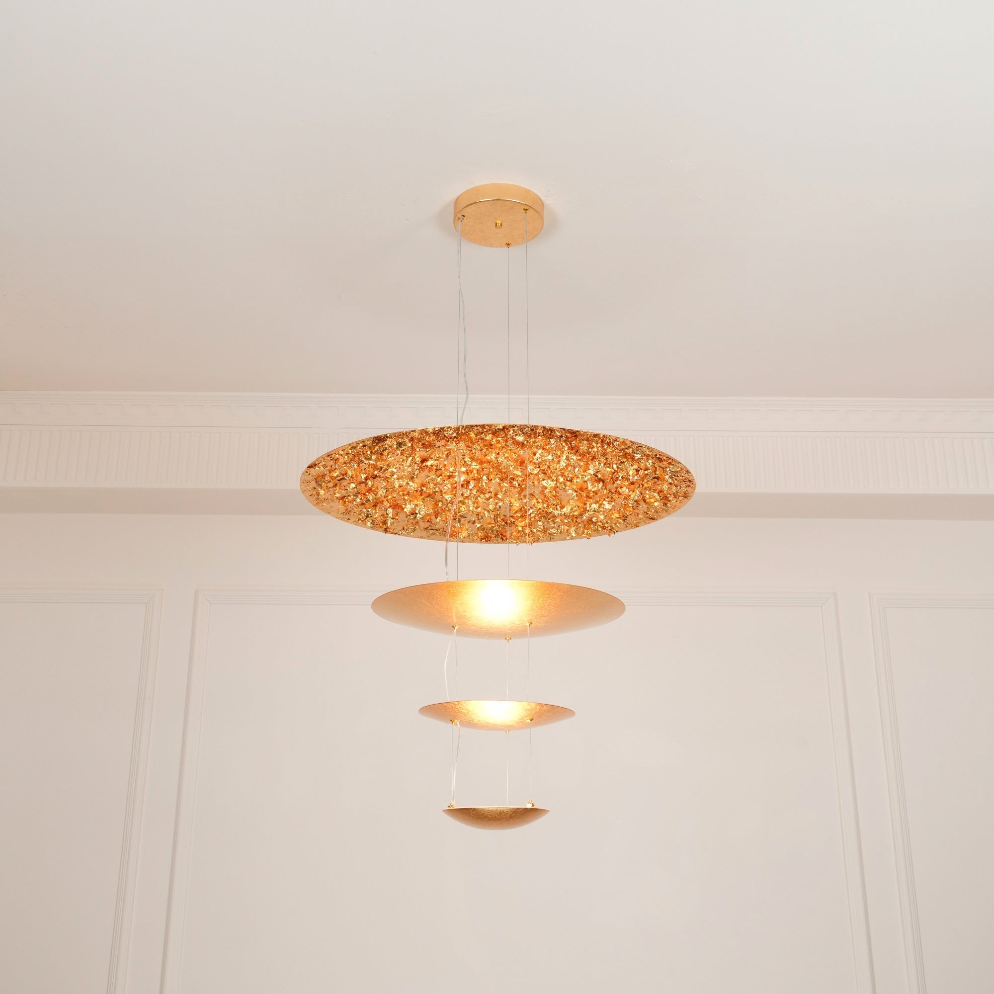 Zathaara Layered Gold Foil Pendant Light - Blowlighting