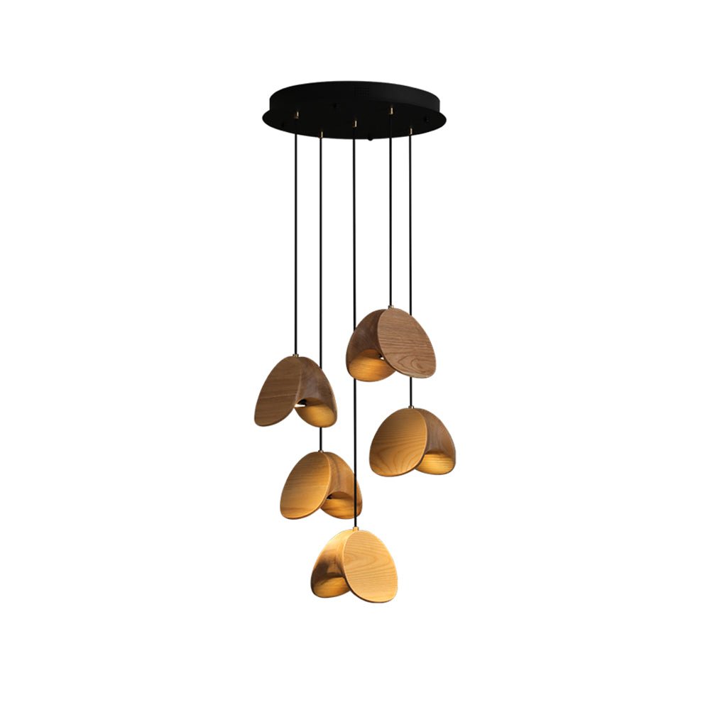 Elmiren Grappe Bois Pendentif Lumière - Neutralighting